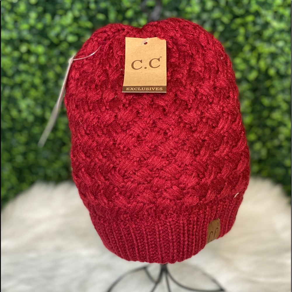 Burgundy CC Beanie